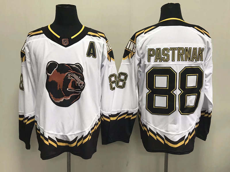 Men's Boston Bruins David Pastrnak #88 White Jersey